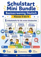 Vorschau - Arbeitsblätter - Schulstart Mini Bundle Basisscreening Deutsch Klasse 5 bis 6 Lesen Zuhören Schreiben Sprechen Rechtschreibung - Deckblatt