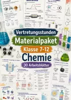Vorschau - Stundenentwürfe - Vertretungsstunden Chemie - Materialpaket Klasse 7–12 | 40 sofort einsetzbare Arbeitsblätter - Deckblatt