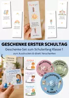 Vorschau - Mal- und Bastelvorlagen - Geschenke erster Schultag Klasse 1 | 5 kleine Geschenke für Erstklässler zum Schulanfang | kleine Aufmerksamkeiten Einschulung - Deckblatt