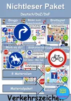 Vorschau - Arbeitsblätter - Materialpaket - Nichtleser - Verkehrsschilder / Verkehrszeichen - DaZ/DaF / Deutsch / Sachunterricht - Deckblatt