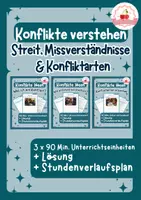 Vorschau - Stundenentwürfe - Konflikte verstehen & lösen | Materialpaket | Ethik Klasse 7–9 - Deckblatt