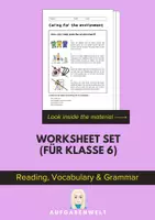 Vorschau - Unterrichtsreihen - Worksheet Set (für Klasse 6) - Deckblatt