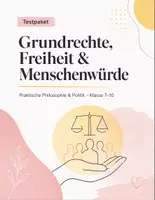 Vorschau - Arbeitsblätter - Tests Praktische Philosophie & Politik Klasse 7–10 – Grundrechte, Freiheit und Menschenwürde - Deckblatt