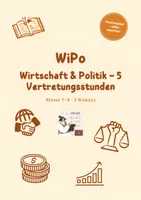 Vorschau - Stundenentwürfe - WiPo-Vertretungspaket: 5 handlungsorientierte Blätter mit 3 Niveaus - Deckblatt
