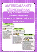 Vorschau - Anderer Materialtyp - Materialpaket-Mutig in die Klassenarbeit Lernkompass-Ferienpaket Konzentration, Lernmut und sichere Vorbereitung - Deckblatt