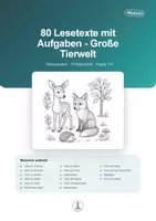 Vorschau - Arbeitsblätter - Große Tierwelt – 80 Lesetexte mit Aufgaben | Materialpaket Klasse 3–4 - Deckblatt