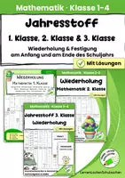 Vorschau - Arbeitsblätter - Mathematik Jahresstoff – Komplettset | Klasse 1–3 | Wiederholung & Festigung - Deckblatt