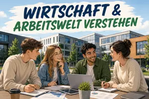 Vorschau - Stundenentwürfe - 📚 Wirtschaft & Ausbildung einfach erklärt! – 10 Lernsituationen zu Rechten und Pflichten, Jugendarbeitsschutz, Unternehmen, Wirtschaftskreislauf, Sozialer Marktwirtschaft und Mitbestimmung! 10er Paket! - Deckblatt