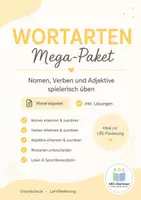 Vorschau - Arbeitsblätter - WORTARTEN Mega-Paket – Nomen, Verben und Adjektive spielerisch üben - Deckblatt