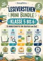 Vorschau - Arbeitsblätter - Leseverstehen Mini Bundle Klasse 5 bis 6 Arbeitshefte Deutsch DaZ Ferienlernen und Nachhilfe - Deckblatt