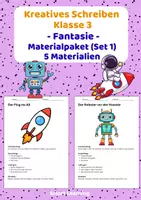 Vorschau - Stundenentwürfe - Materialpaket Kreatives Schreiben Klasse 3 Fantasie - 5 Materialien - Deckblatt