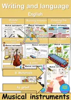 Vorschau - Mal- und Bastelvorlagen - Materialpaket - Schreiben und Sprache / Writing and language - Musikinstrumente / musical instruments - Englisch - Deckblatt