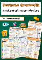 Vorschau - Poster - Deutsche Grammatik Spickzettel Materialpaket - Deckblatt