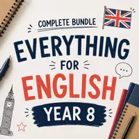Vorschau - Arbeitsblätter - Everything for English Year 8 – Complete Bundle (13 Worksheet Packs: Grammar, Vocabulary & Reading Comprehension) - Deckblatt