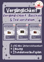 Vorschau - Stundenentwürfe - Vergänglichkeit, Abschied & Tod verstehen | Ethik Religion Klasse 7–9 | Materialpaket - Deckblatt