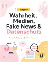 Vorschau - Arbeitsblätter - Tests Praktische Philosophie & Politik Klasse 7–10 – Wahrheit, Medien, Fake News und Datenschutz - Deckblatt