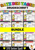 Vista previa - Hojas de trabajo - Sätze schreiben / Satz des Tages / Schüttelsätze schreiben DAF DAZ - Druckschrift | Alemán Jahrespaket Bundle (Paquete) - Portada