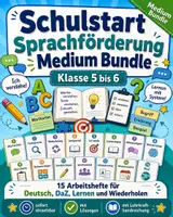 Vorschau - Arbeitsblätter - Schulstart Sprachförderung Medium Bundle Klasse 5 bis 6 Deutsch DaZ Lernen und Wiederholen - Deckblatt