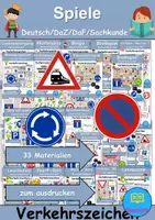 Vorschau - Arbeitsblätter - Materialpaket - Spiele Verkehrsschilder / Verkehrszeichen - DaZ/DaF / Deutsch / Sachunterricht (Grundschule) - Deckblatt