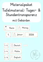 Vorschau - Fördermaterial/Inklusion - Materialpaket Tafelmaterial für Tages- und Stundentransparenz - Gebärdensprache - Deckblatt