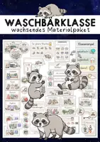 Vorschau - Stationenlernen - Materialpaket Waschbärklasse | Rundum-Sorglos-Paket für Classroom Management - Deckblatt