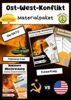 Vorschau - Stationenlernen - Ost-West-Konflikt Materialpaket: Kalter Krieg, NATO, Sowjetunion, Atomwaffen & Stellvertreterkriege - Deckblatt