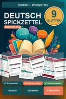 Vorschau - Arbeitsblätter - Deutsch Spickzettel Paket – 9 Lernzettel & Übersichten - Deckblatt