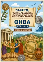 Προεπισκόπηση - Υποστηρικτικό υλικό / Ειδική αγωγή - Σχεδιαγράμματα με εικονογράφηση: ΠΑΚΕΤΟ για Ενότητα 3η (Κεφ. 28-29 - Θήβα) - Ιστορία Δ' Δημοτικού - Εξώφυλλο