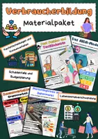 Vorschau - Stationenlernen - Verbraucherbildung Materialpaket: Konsumverhalten, Fast Fashion, Budgetplanung, Werbung & Nachhaltigkeit - Deckblatt