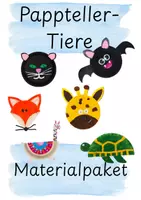 Vorschau - Mal- und Bastelvorlagen - Materialpaket Kunst-Idee Pappteller-Tiere - Deckblatt