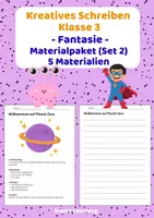 Vorschau - Stundenentwürfe - Materialpaket Kreatives Schreiben Klasse 3 Fantasie - 5 Materialien (Set 2) - Deckblatt