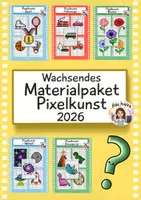 Vorschau - Stundenentwürfe - Wachsendes Materialpaket „Pixelkunst 2026“ - Deckblatt