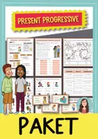 Vorschau - Arbeitsblätter - Present Progressive / Present Continuous: wachsendes Paket (Englisch) - Deckblatt