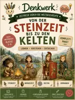 Vorschau - Stundenentwürfe - Zeitreise durch die Frühgeschichte - Steinzeit, Bronzezeit, Kelten & Germanen | Komplettpaket für den Sachunterricht Grundschule Klasse 3-4 - Deckblatt