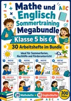 Vorschau - Arbeitsblätter - Mathe und Englisch Sommertraining Megabundle Klasse 5 bis 6 mit 30 Arbeitsheften - Deckblatt