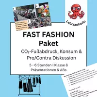 Vorschau - Stundenentwürfe - Fast Fashion Komplettpaket | CO₂, Konsum & Pro/Contra - Deckblatt