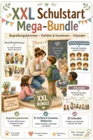 Vorschau - Poster - XXL Schulstart Mega-Bundle | Begrüßungskärtchen, Gefühle & Emotionen Bildkarten und Urkunden für Kita & Grundschule - Deckblatt