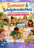 Vorschau - Mal- und Bastelvorlagen - Schuljahresende Materialpaket Klasse 1 2 3 4 5 6 - Deckblatt