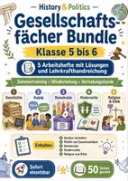 Vorschau - Arbeitsblätter - Gesellschaftsfächer Bundle Klasse 5 bis 6 - Deckblatt