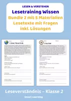 Vorschau - Stundenentwürfe - Lesetraining Wissen Materialpaket – Leseverständnis Klasse 2 | 5 Materialien mit Lösungen (Set 2) - Deckblatt