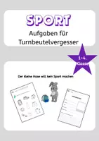 Vorschau - Arbeitsblätter - Aufgaben für Turnbeutelvergesser Materialpaket Klasse 1-4 Sport - Deckblatt