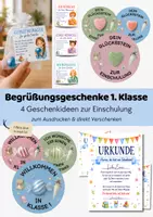 Vorschau - Arbeitsblätter - Begrüßungsgeschenk 1. Klasse | 4 Willkommensgeschenke zur Einschulung | Geschenk Schulanfang Klasse 1 Grundschule - Deckblatt