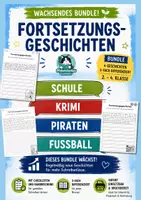 Vorschau - Stationenlernen - Fortsetzungsgeschichten – Wachsendes Bundle | 3-fach differenziert | 2.–4. Klasse - Deckblatt
