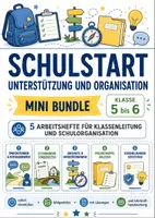 Vorschau - Arbeitsblätter - Schulstart Unterstützung und Organisation Mini Bundle Klasse 5 bis 6 Arbeitshefte Klassenleitung - Deckblatt