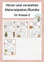 Vorschau - Arbeitsblätter - Hören und verstehen - Materialpaket / Bundle - Deckblatt