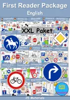 Vorschau - Mal- und Bastelvorlagen - Materialpaket - Erstleser / First Reader - Verkehrsschilder / Verkehrszeichen / Traffic signs - Englisch - Deckblatt