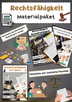 Vorschau - Arbeitsblätter - Rechtsfähigkeit und Geschäftsfähigkeit Materialpaket - Deckblatt