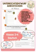 Vorschau - Stundenentwürfe - Unterrichtsentwurf inkl. Material und Tafelbilder - Herbst Akrostichon schreiben - Deckblatt