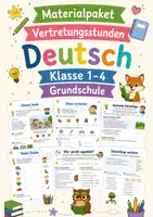 Vorschau - Stundenentwürfe - Materialpaket Vertretungsstunden Deutsch Klasse 1–4 | 40 sofort einsetzbare Arbeitsblätter - Deckblatt