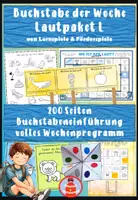 Vorschau - Stundenentwürfe - Über 200 Seiten Lautpaket Laut L -Buchstabeneinführung L - mit vollem Wochenprogramm - kaum Vorbereitung - Buchstabe der Woche - Deckblatt